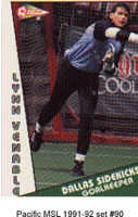 Lynn Venable's MSL Trading Card from 90-91 season.